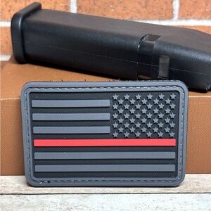 PVC Tactical Morale Patch - USA Thin Red Line Reverse Flag Patch -  Firefighter